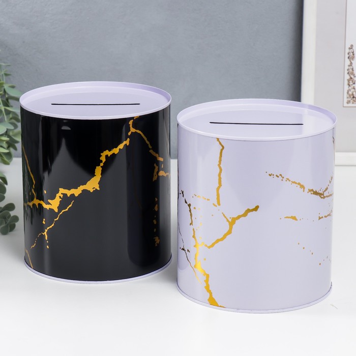 

Копилка металл банка "Мрамор с золотыми трещинами" МИКС 15,5х13,5х13,5 см