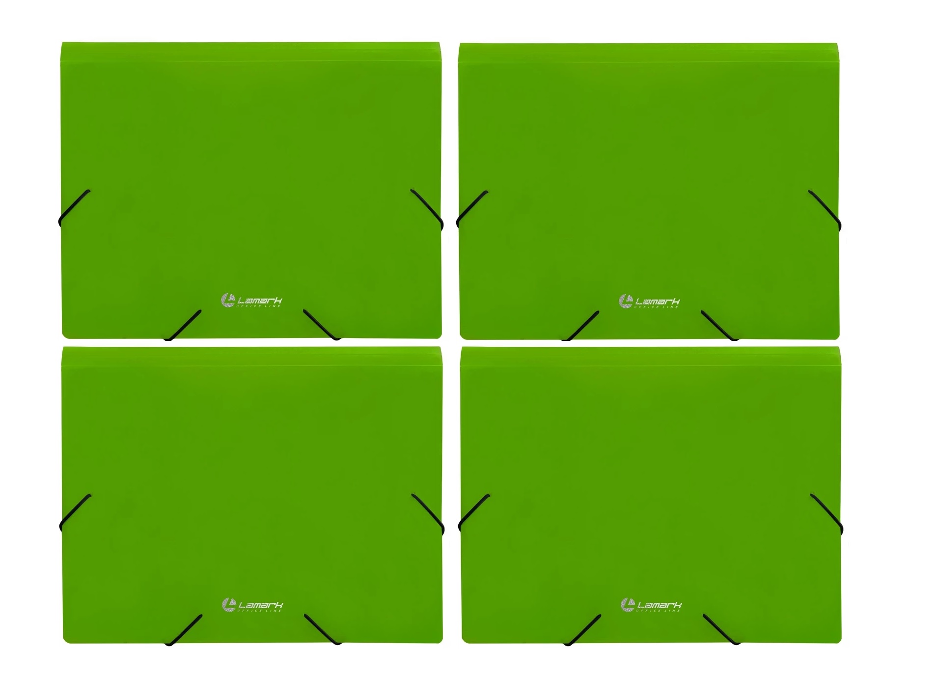 Папка Lamark TF0135-LG А5 на резинках, корешок 16мм, пластик 0,4 мм лайм, 200х250 мм, 4 шт 600016254877 зеленый