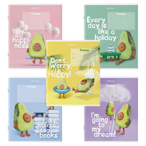 

Тетрадь 18 л. BRAUBERG клетка, обложка картон, "ПЛЮШЕВЫЙ АВОКАДО", 106477, (20шт.)