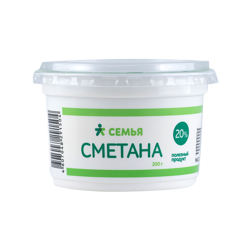 

Сметана Семья 20% БЗМЖ 200 г