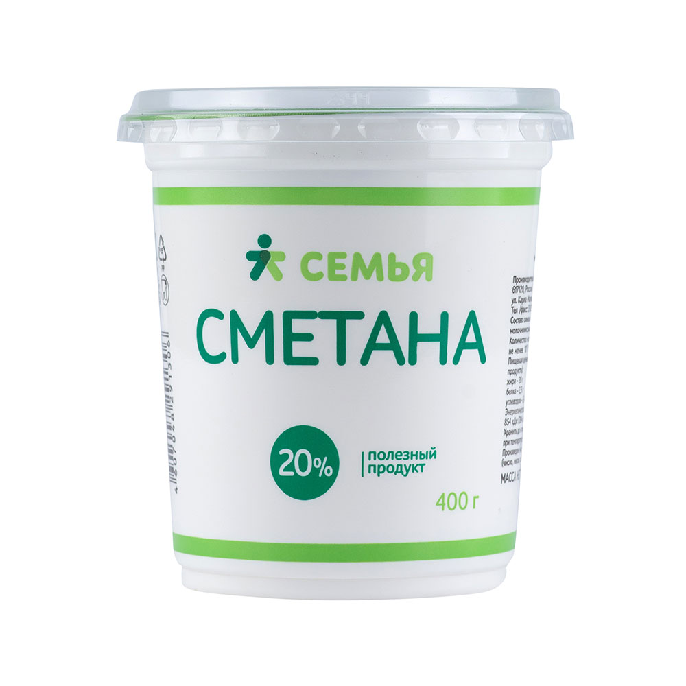 

Сметана Семья 20% БЗМЖ 400 г
