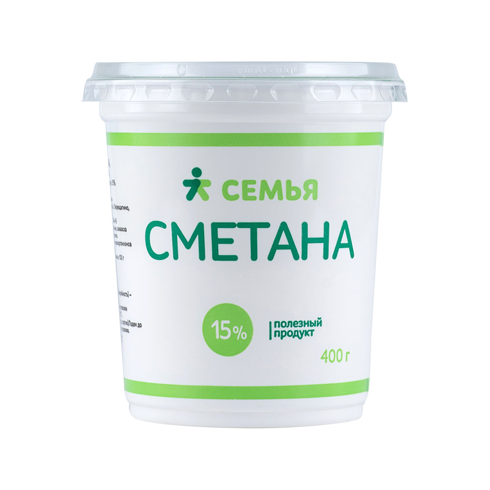 

Сметана Семья 15% БЗМЖ 400 г