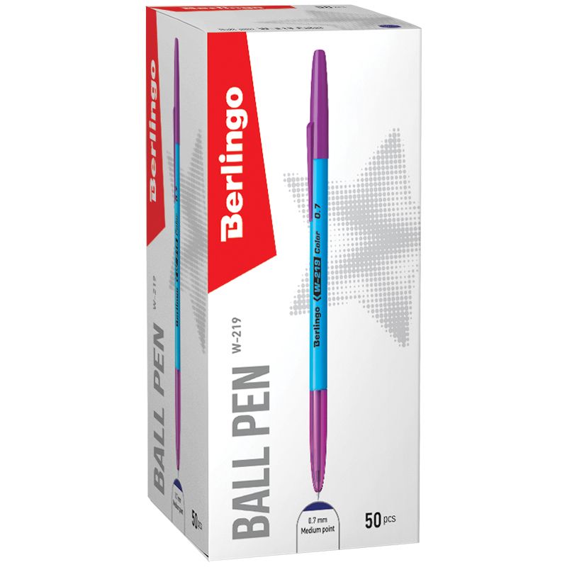 

Набор из 50 шт. Ручка шариковая Berlingo W-219 Color синяя, 0,7 мм