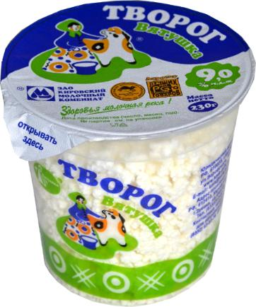

Творог Вятушка 9% БЗМЖ 230 г
