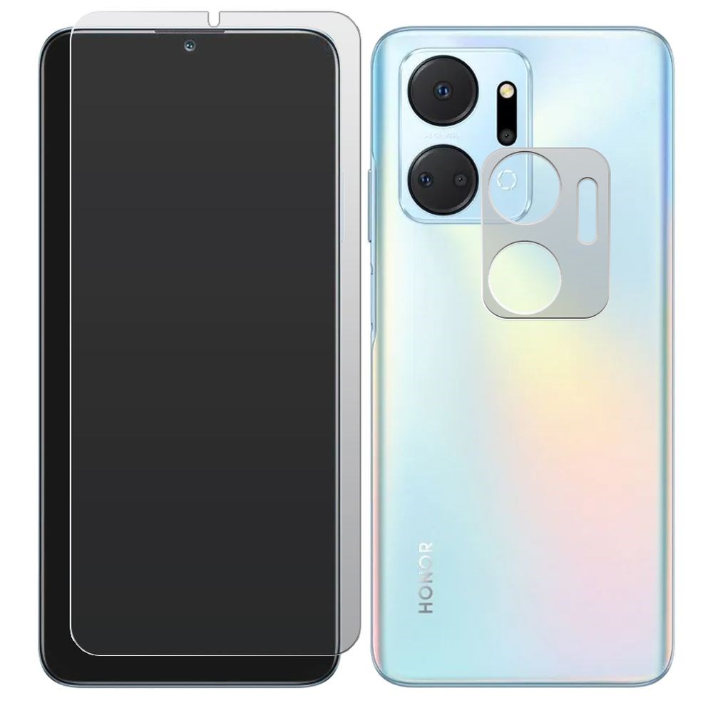 

Стекло защитное гибридное МАТОВОЕ Krutoff для Honor X7a Plus + защита камеры (2шт.)