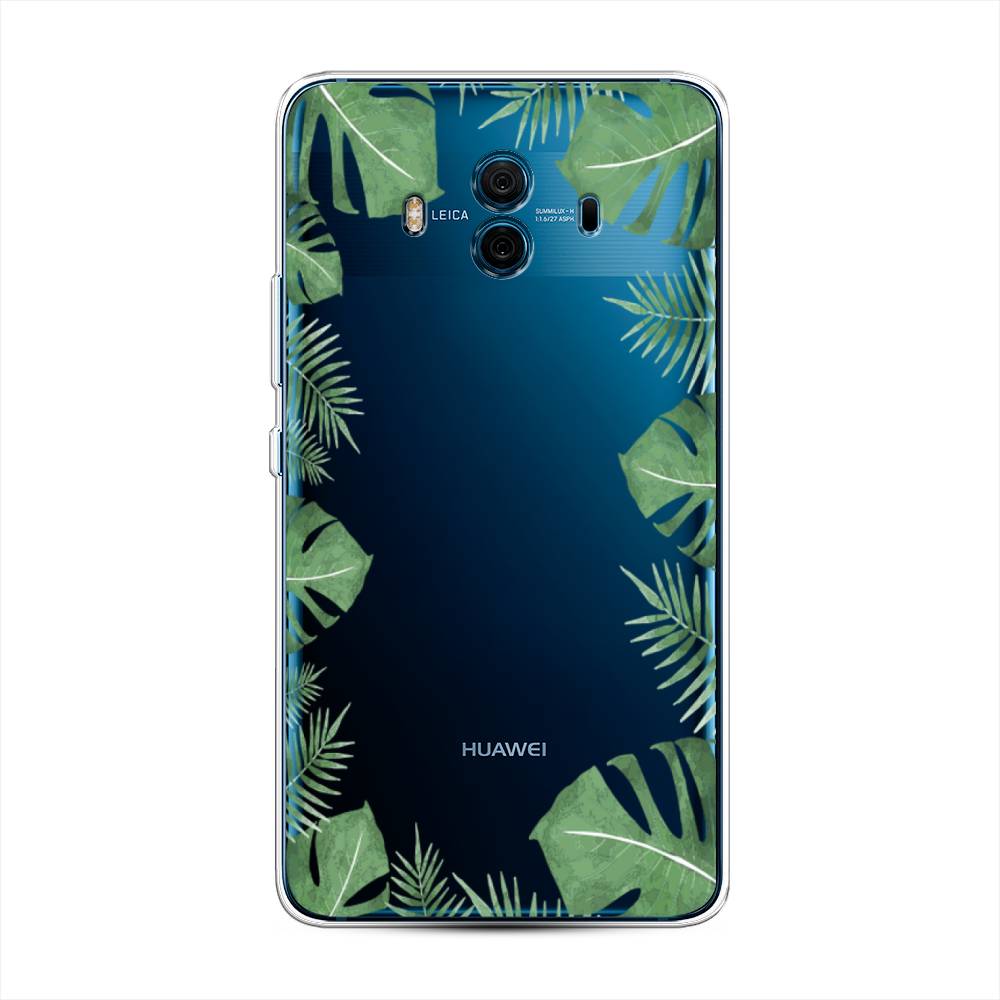 

Чехол Awog на Huawei Mate 10 "Листья папоротника рамка", Разноцветный, 63350-8