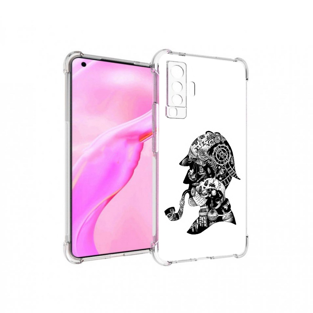 

Чехол MyPads Tocco для Vivo X50 мужчина с трубкой абстракция (PT226969.391.488), Прозрачный, Tocco