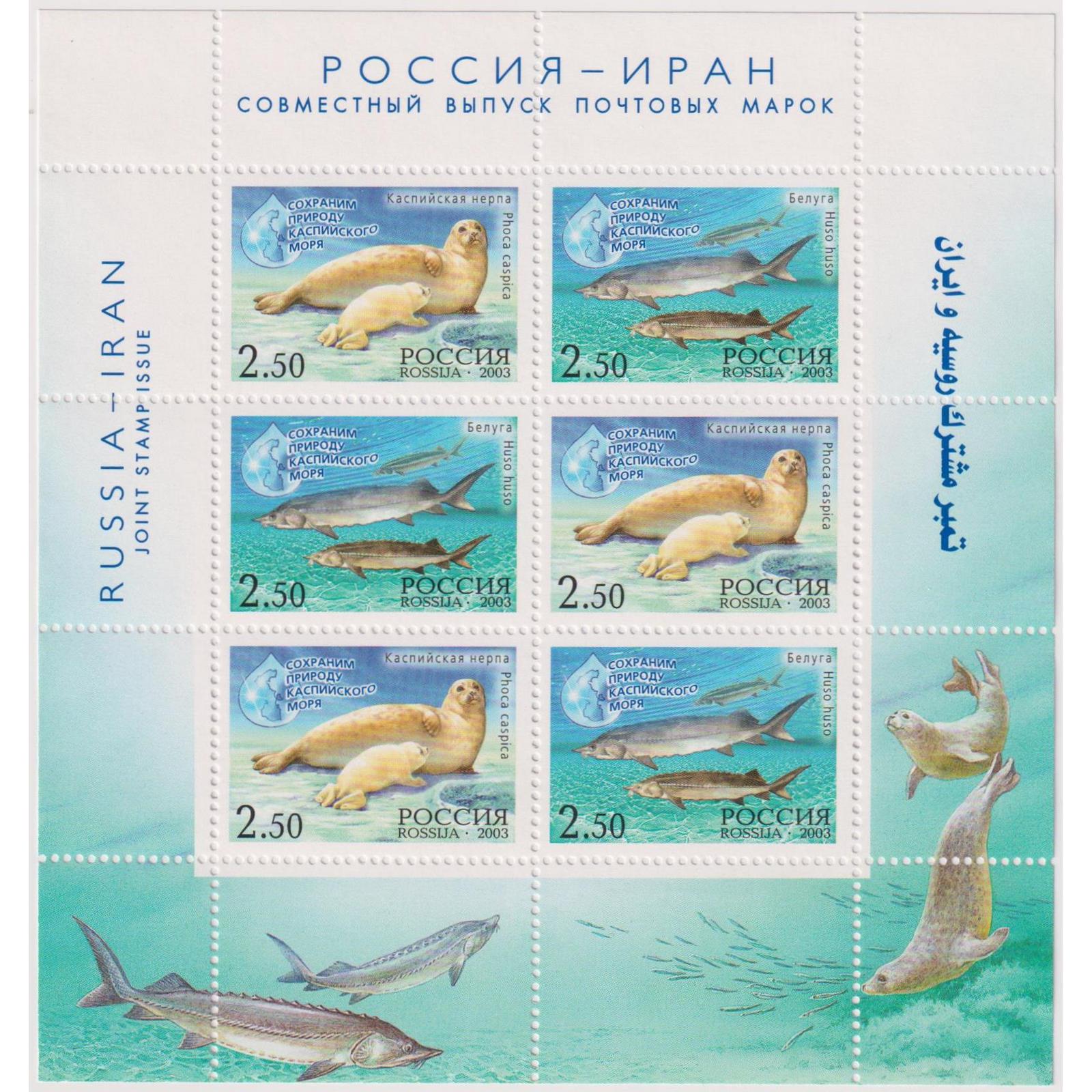 

Почтовые марки Россия Сохраним природу Каспийского моря Рыбы, Морская фауна, ru886