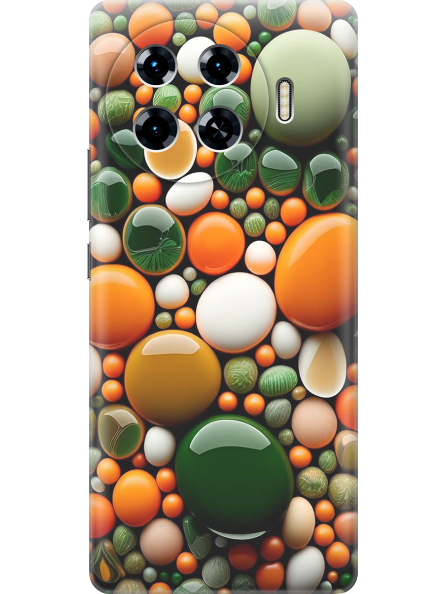 

Силиконовый чехол на Tecno Spark 20 Pro+ с принтом "Оранжевые и зеленые камушки", Прозрачный;оранжевый;зеленый, 783985041