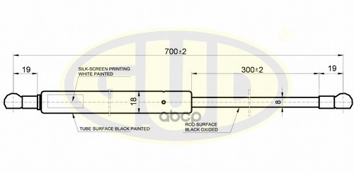 

Амортизатор Багажника Cit Berlingo 07/96- 670n L=700/300mm G.U.D арт. GGS020180