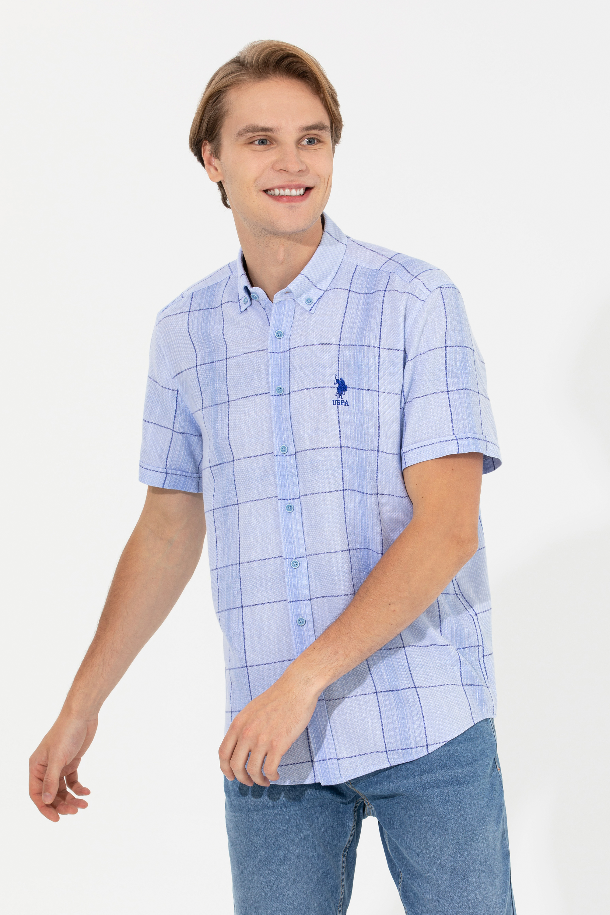 

Рубашка мужская U.S. POLO Assn. G081SZ0040URTICA голубая M, Голубой, G081SZ0040URTICA