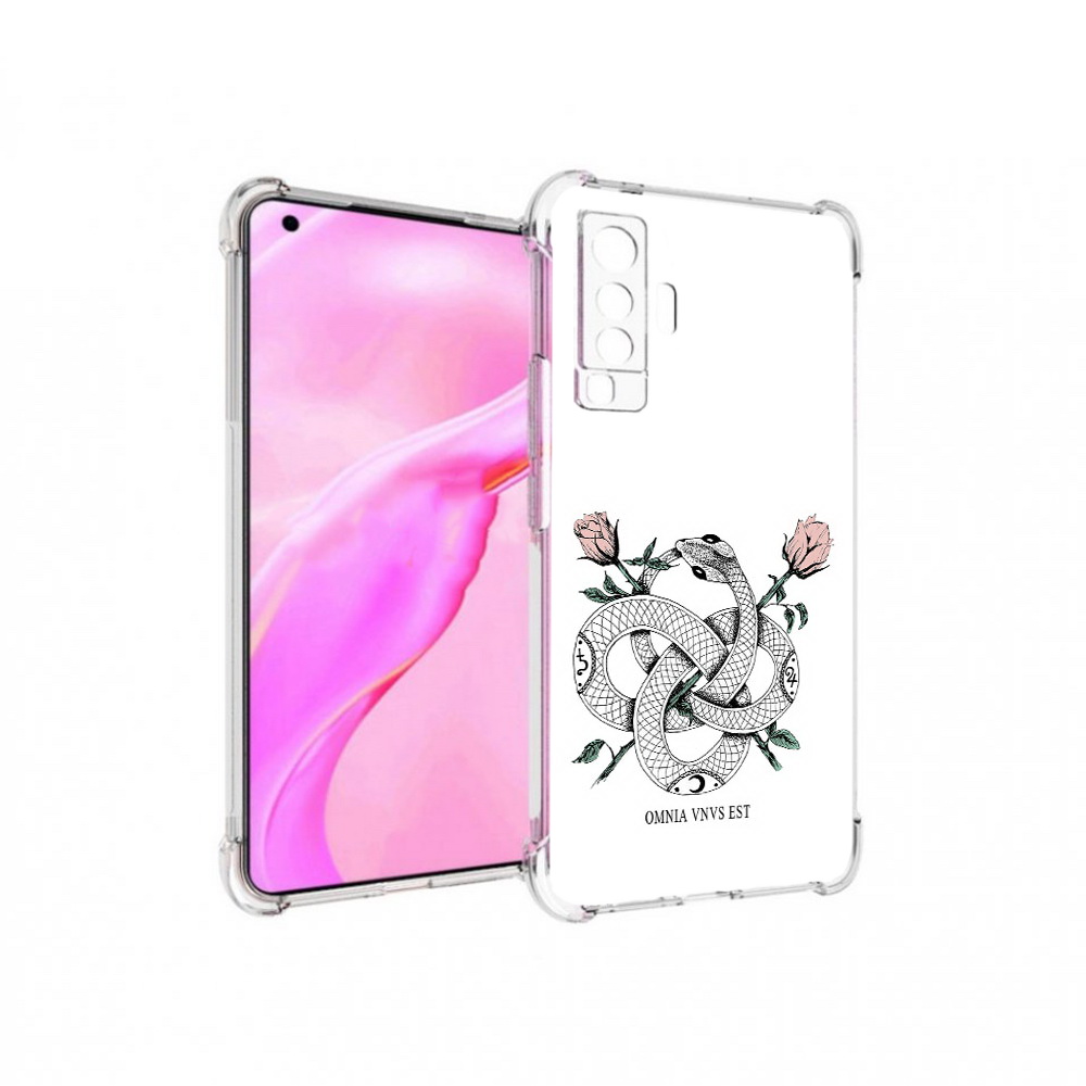 

Чехол MyPads Tocco для Vivo X50 нарисованная змея абстракция (PT226969.391.502), Прозрачный, Tocco