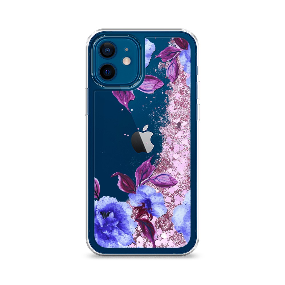 

Жидкий чехол с блестками "Цветочная фантазия 5" на Apple iPhone 12, 12594-1