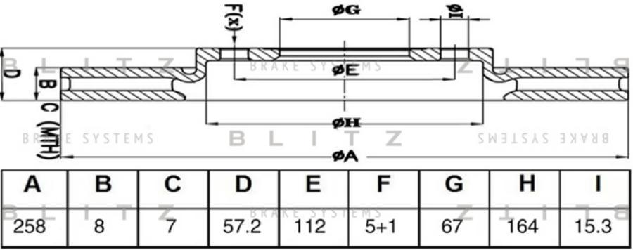 

BLITZ BS0505 Диск тормозной 1шт