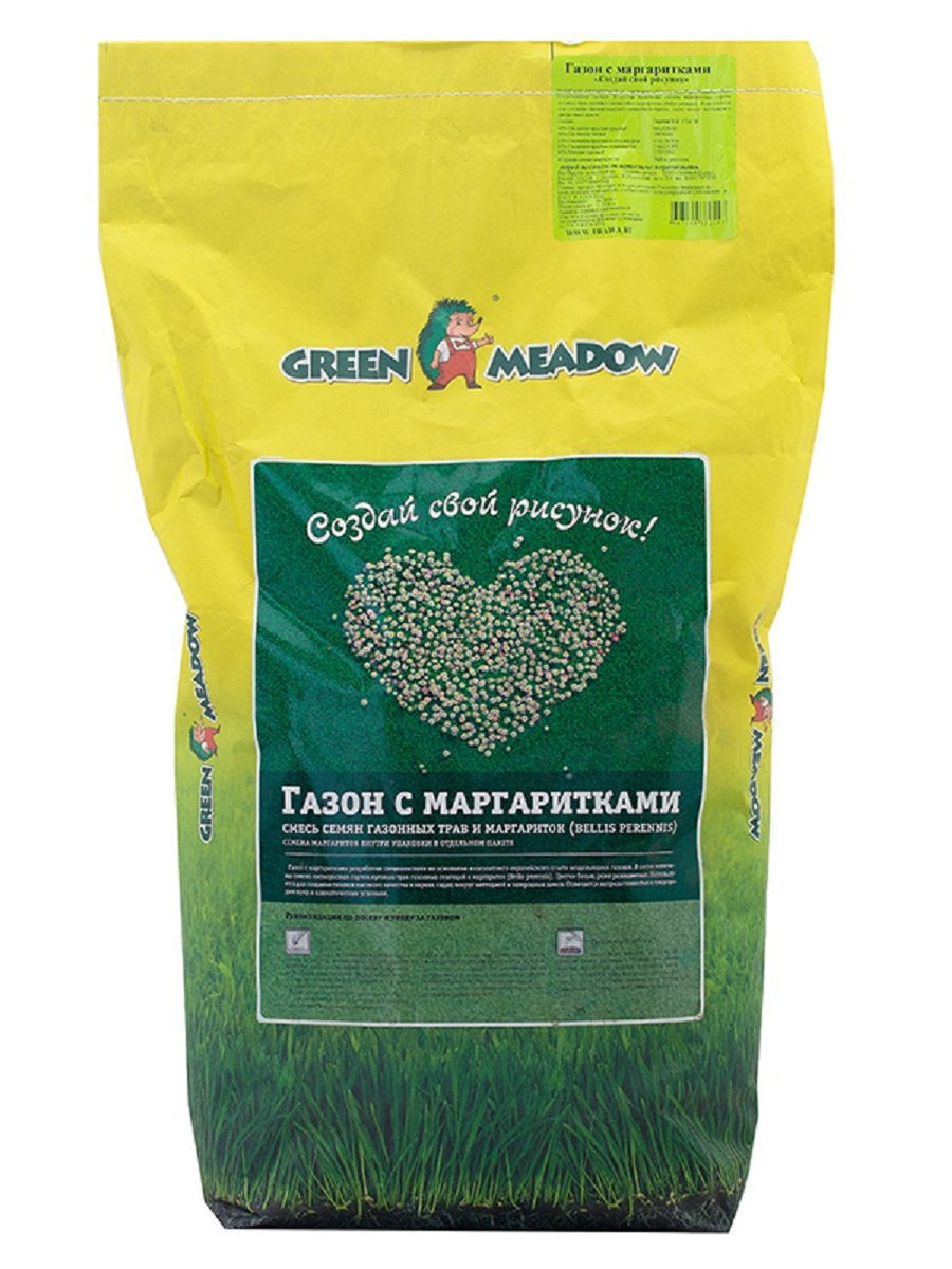 фото Семена газона green meadow с маргаритками создай свой рисунок 5 кг