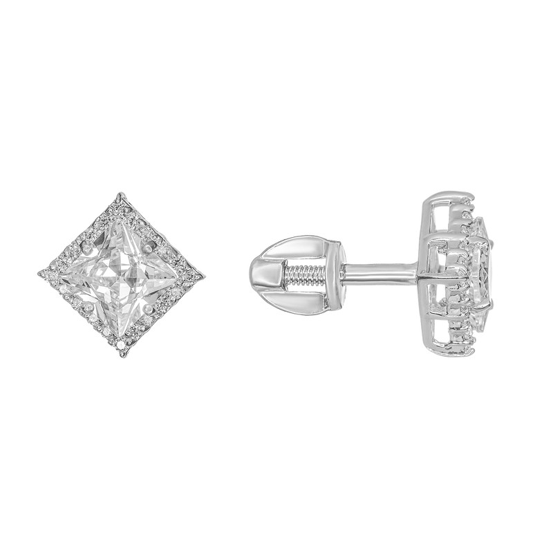 Серьги пусеты из серебра WONDERLI МА1051Ж, фианит