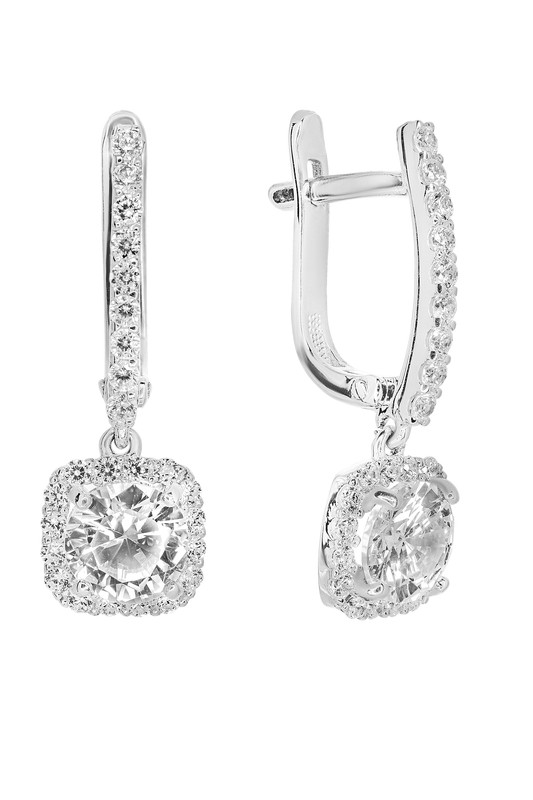 Серьги подвески из серебра WONDERLI САТ0601К, фианит