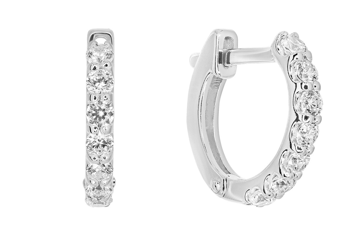 Серьги конго из серебра WONDERLI СДР042Ж, фианит