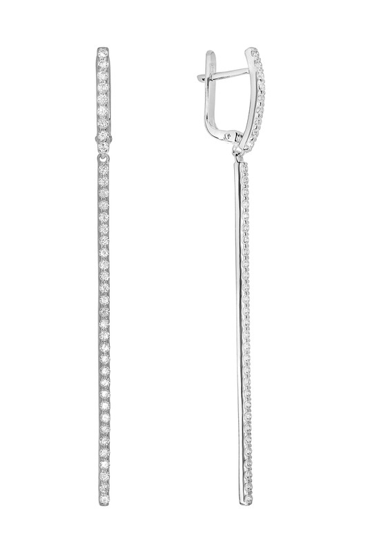 Серьги подвески из серебра WONDERLI СДР3005К, фианит