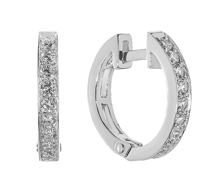 Серьги конго из серебра WONDERLI СДР310Ж, фианит