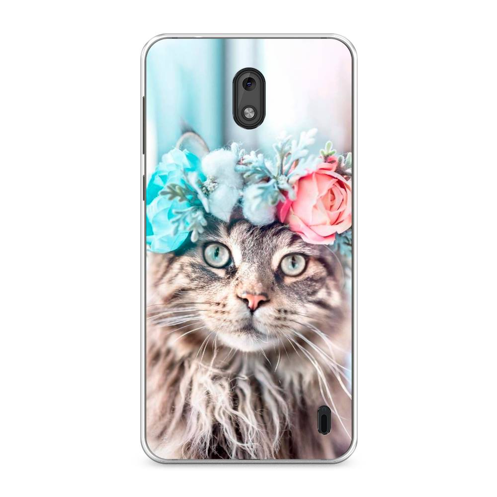 

Чехол Awog на Nokia 2 / Нокиа 2 "Кот в венке", Серый;голубой;розовый, 120850-2