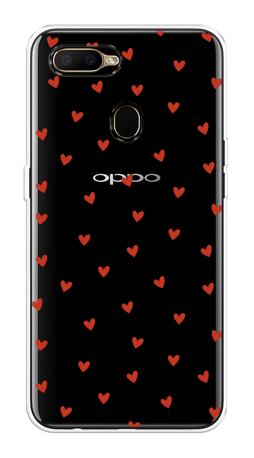 

Чехол на Oppo A5s "Red hearts", Красный;прозрачный, 252350-1