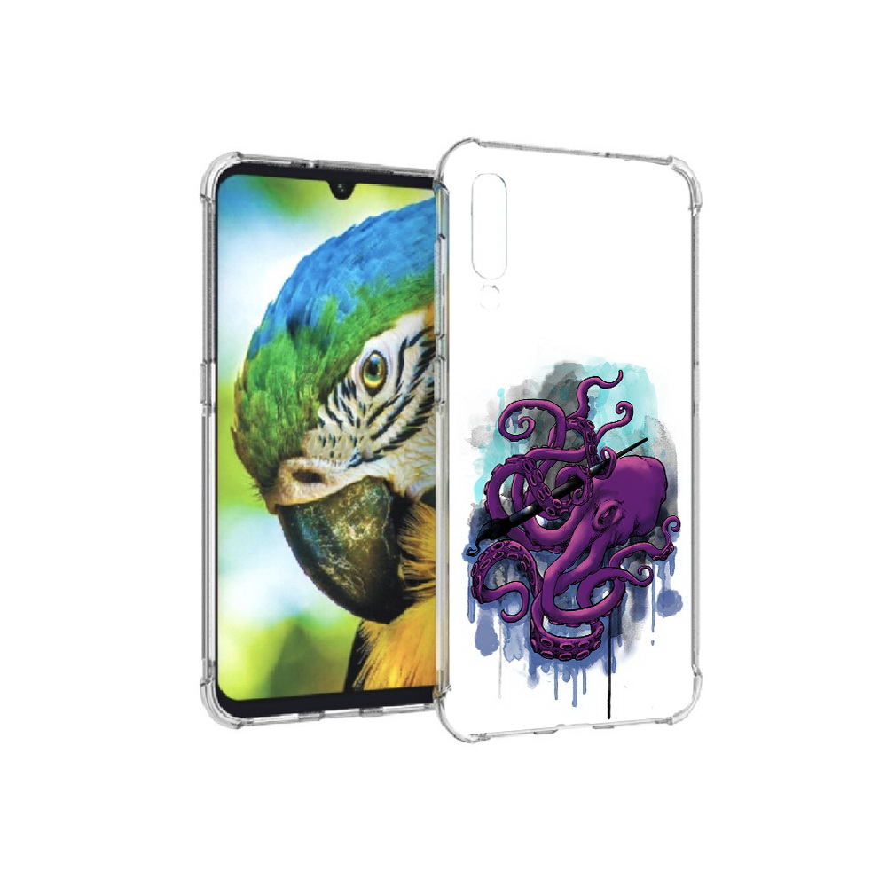 

Чехол MyPads Tocco для Xiaomi Mi 9 фиолетовый осьминог (PT126035.255.658), Прозрачный, Tocco