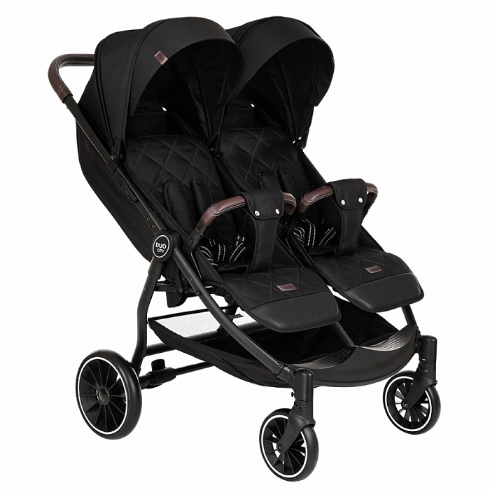 

Коляска детская Pituso DUOCITY для двойни прогулочная черный Т1 Black/EVA, DUOCITY