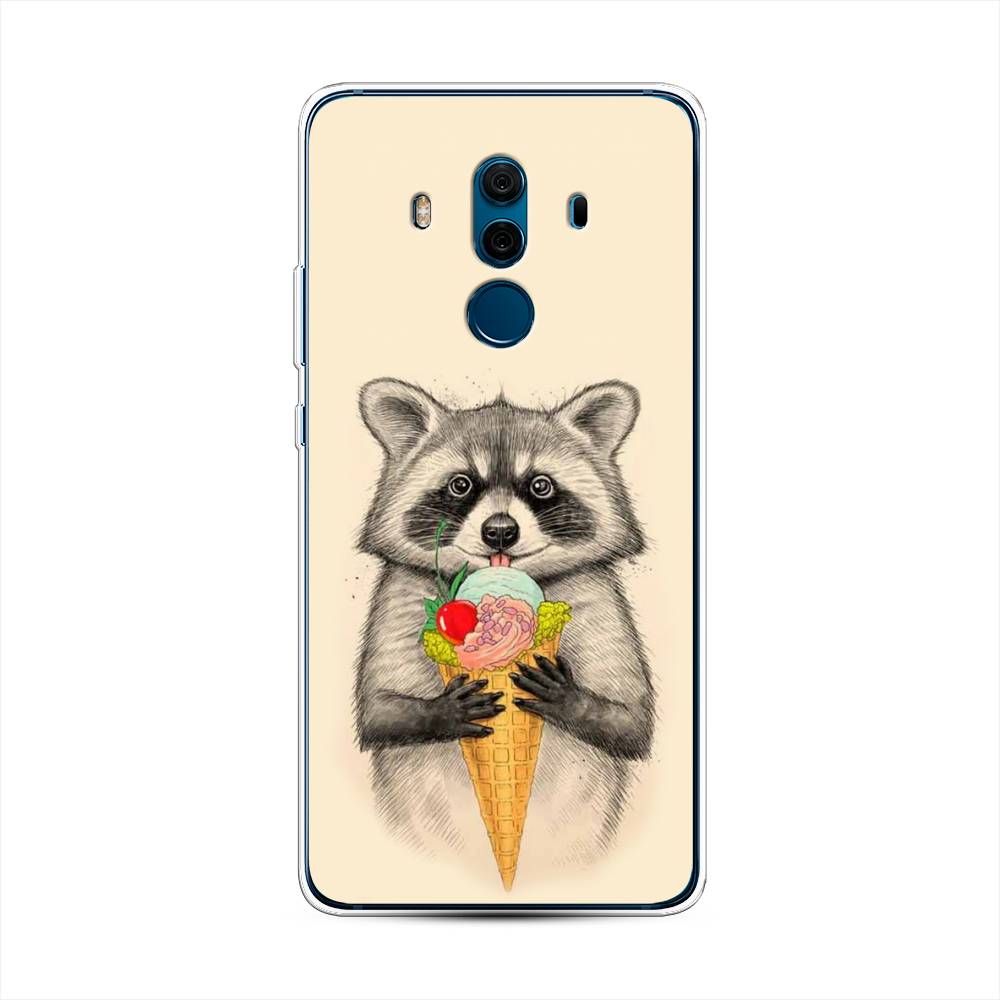

Чехол Awog на Huawei Mate 10 Pro "Енот с мороженым", Разноцветный, 63450-10
