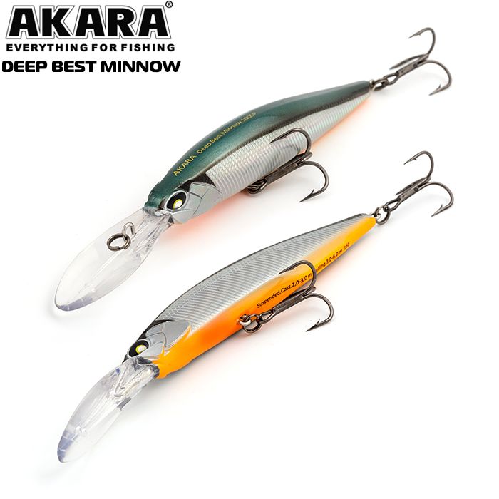 

Воблер Akara Deep Best Minnow 100SP 16гр 4/7 oz 3,9 in A23, Разноцветный, Deep Best Minnow