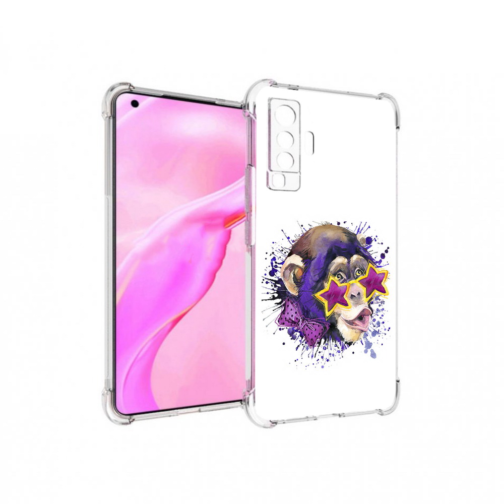 

Чехол MyPads Tocco для Vivo X50 обезьяна в очках (PT226969.391.524), Прозрачный, Tocco