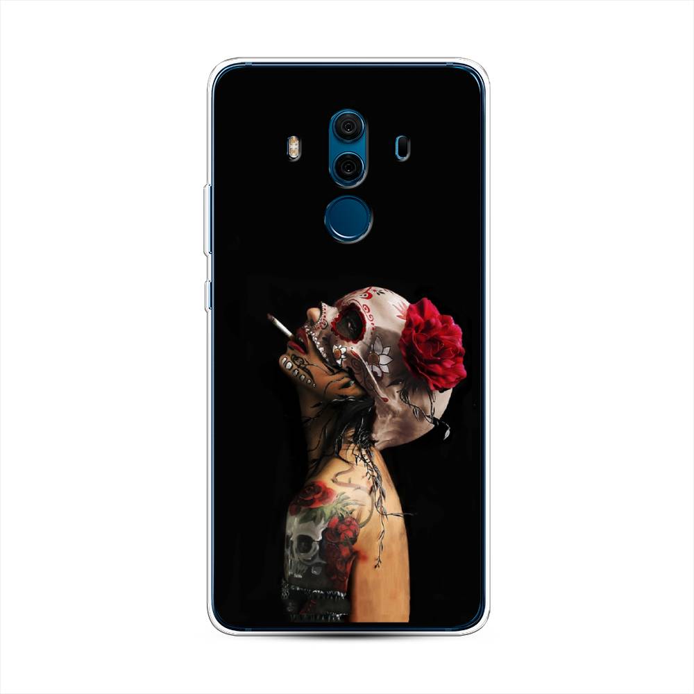 фото Чехол awog "девушка с черепом" для huawei mate 10 pro