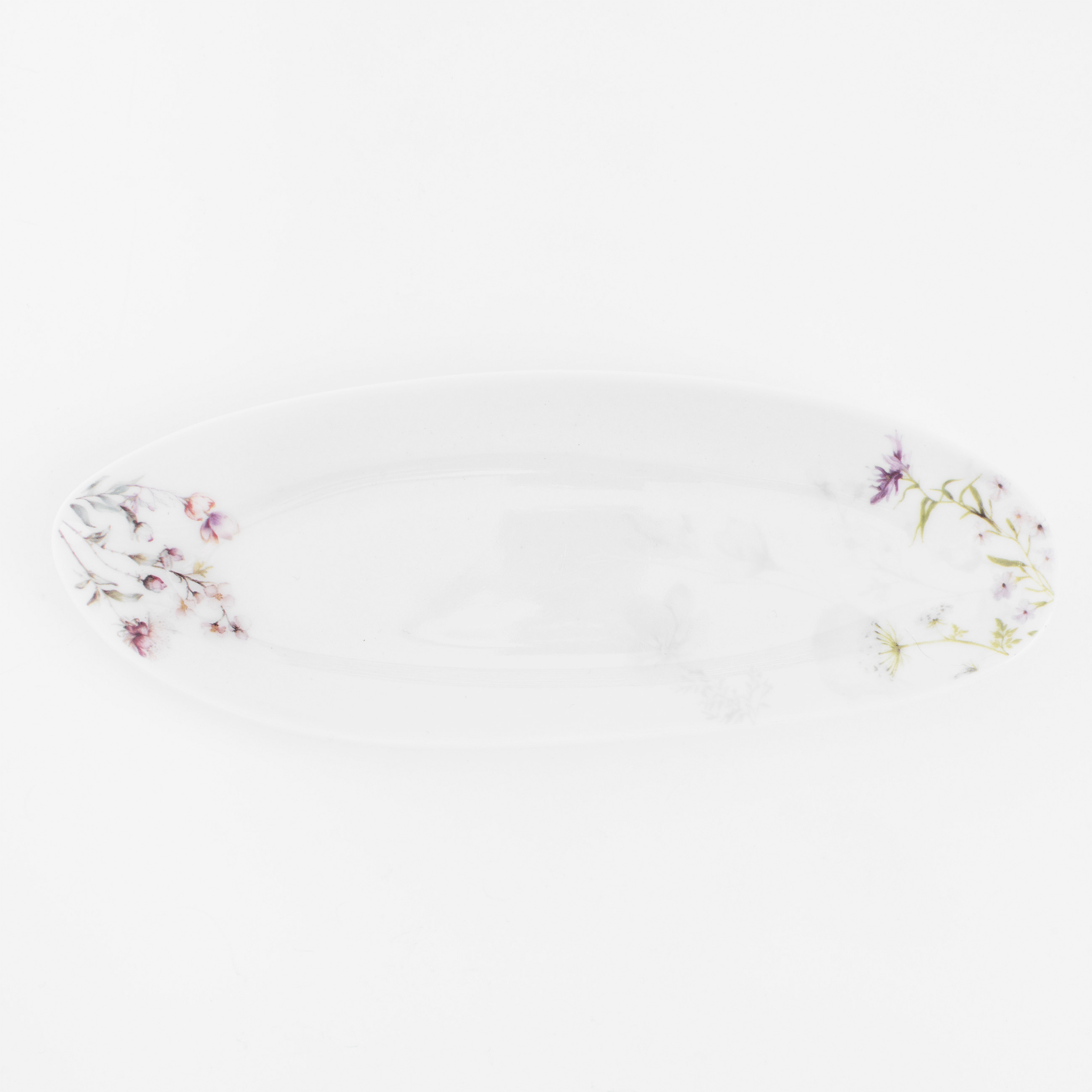 

Блюдо, 19х7 см, фарфор P, овальное, белое, Цветы, Wild flowers