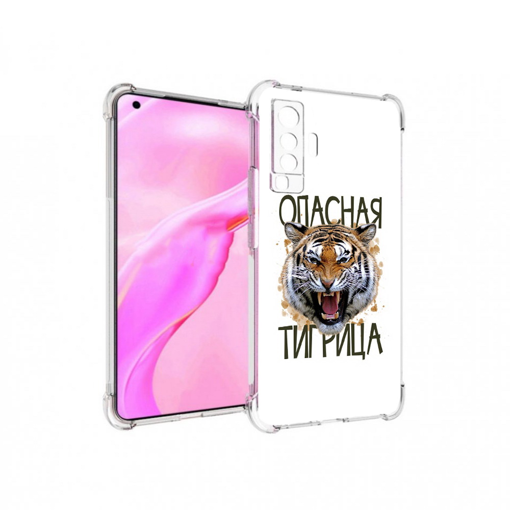 

Чехол MyPads Tocco для Vivo X50 опасная тигрица (PT226969.391.527), Прозрачный, Tocco
