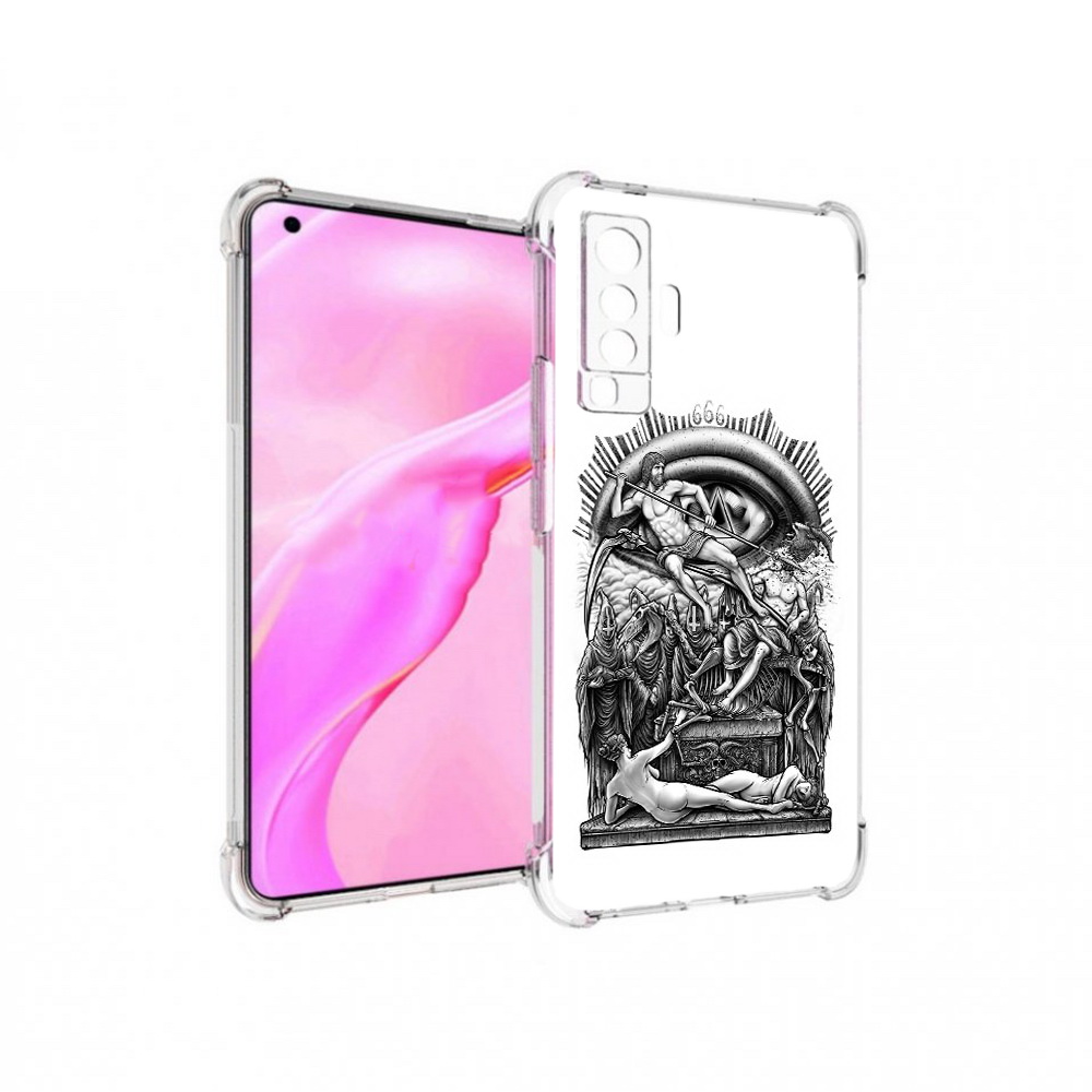 

Чехол MyPads Tocco для Vivo X50 оракул черно белый (PT226969.391.528), Прозрачный, Tocco