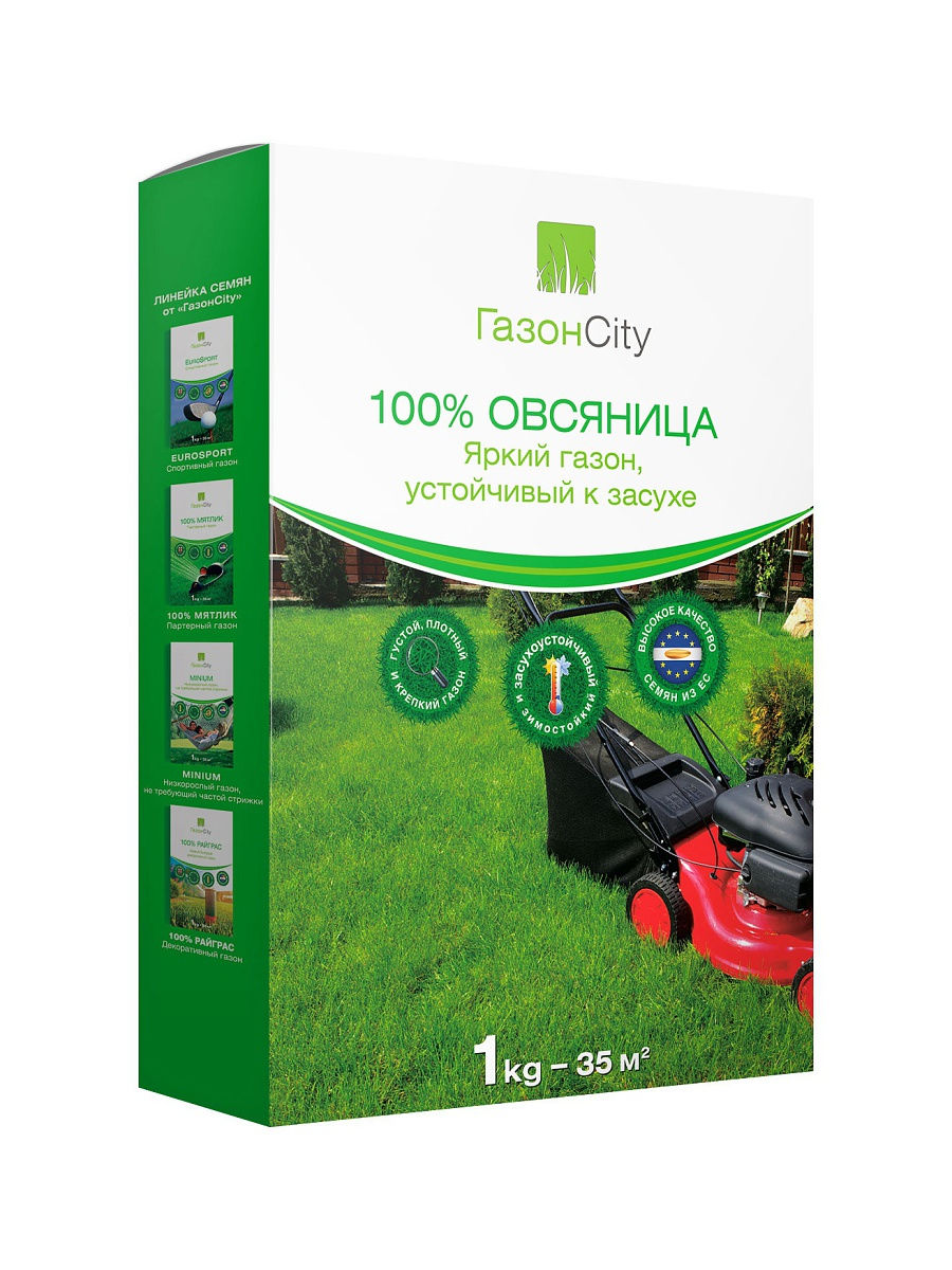 фото Семена газонной травы газонcity овсяница 100% 1 кг