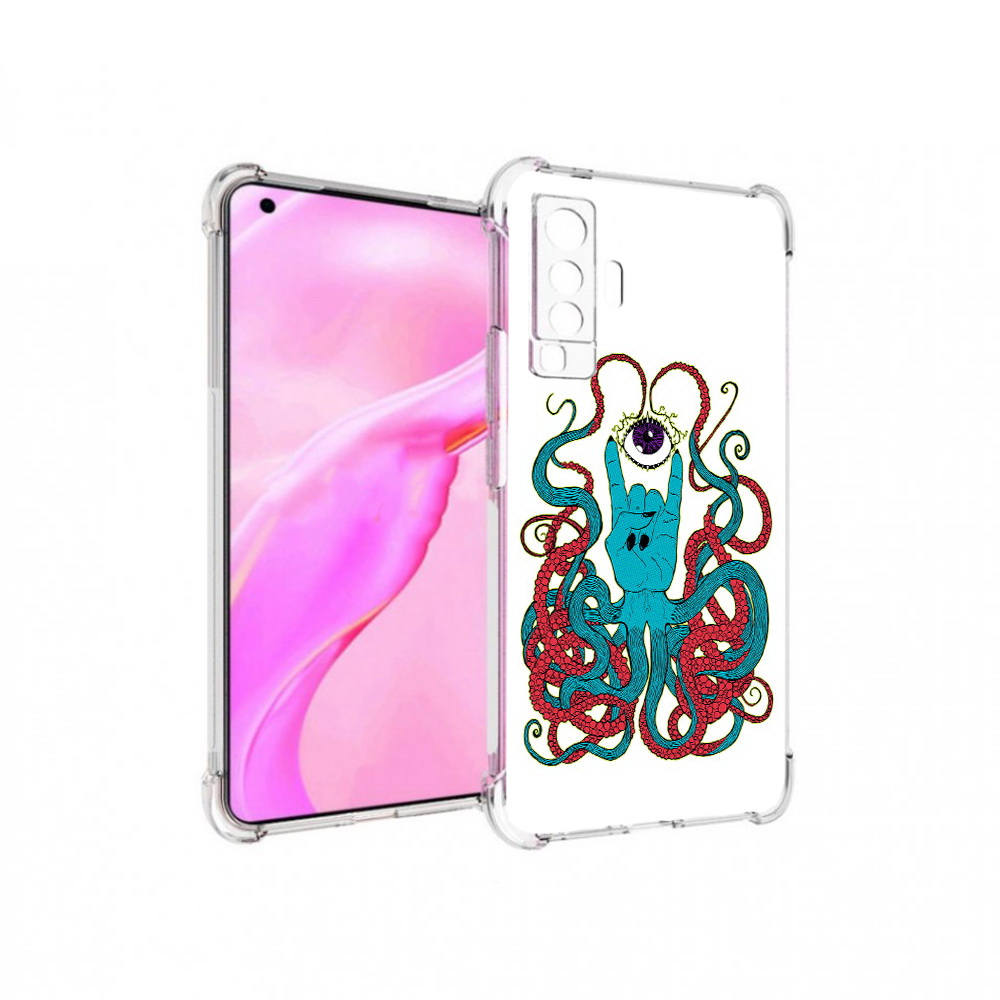 Чехол MyPads Tocco для Vivo X50 осьминог-рука абстракция (PT226969.391.530)