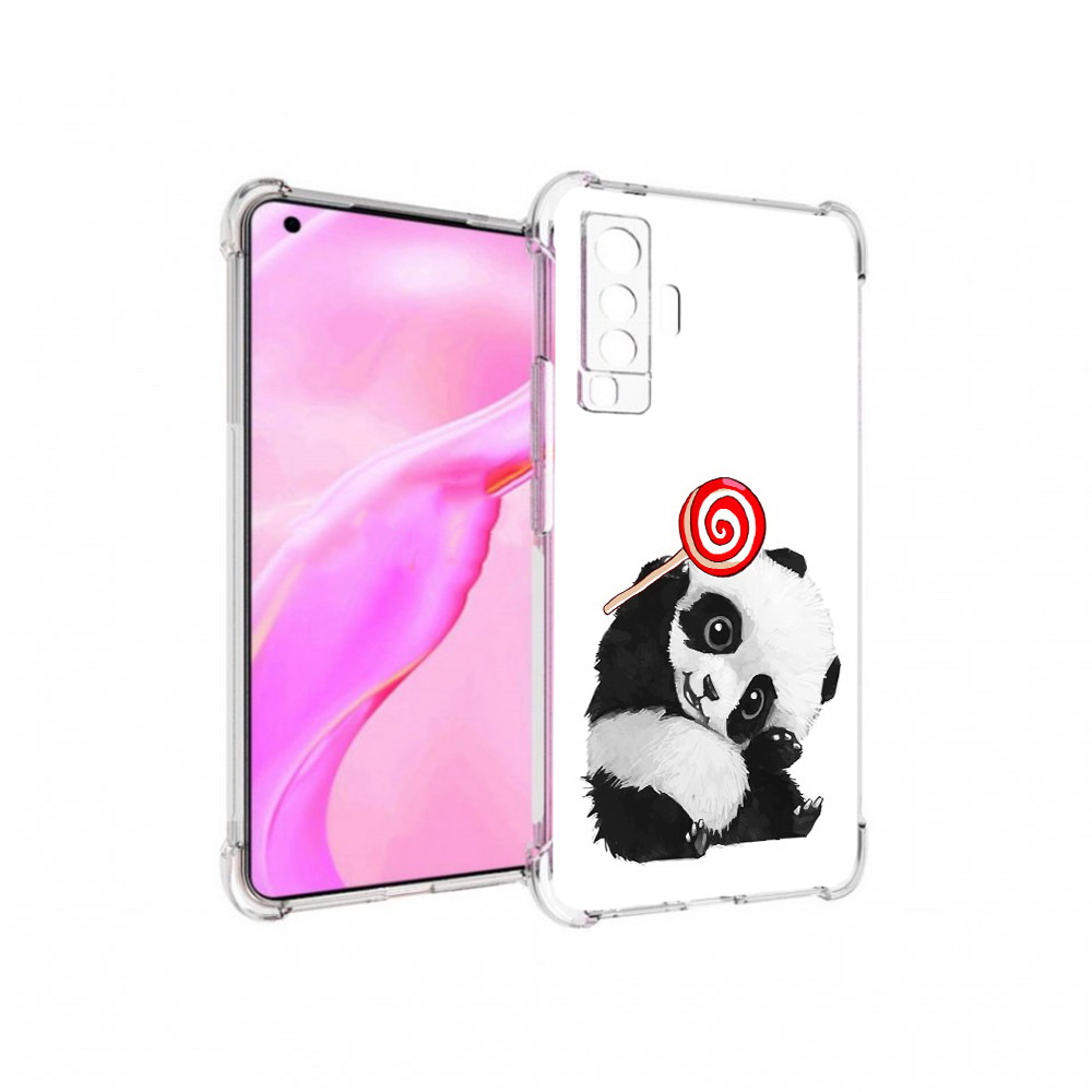 

Чехол MyPads Tocco для Vivo X50 панда с леденцом (PT226969.391.534), Прозрачный, Tocco