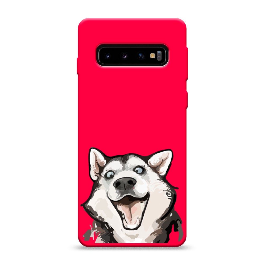 

Чехол Awog на Samsung Galaxy S10 "Радостный хаски", Разноцветный, 27053-1