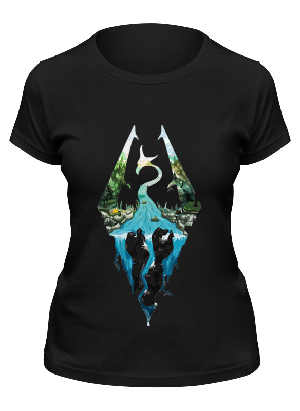 

Футболка женская Printio Skyrim черная 2XL, Черный, Skyrim