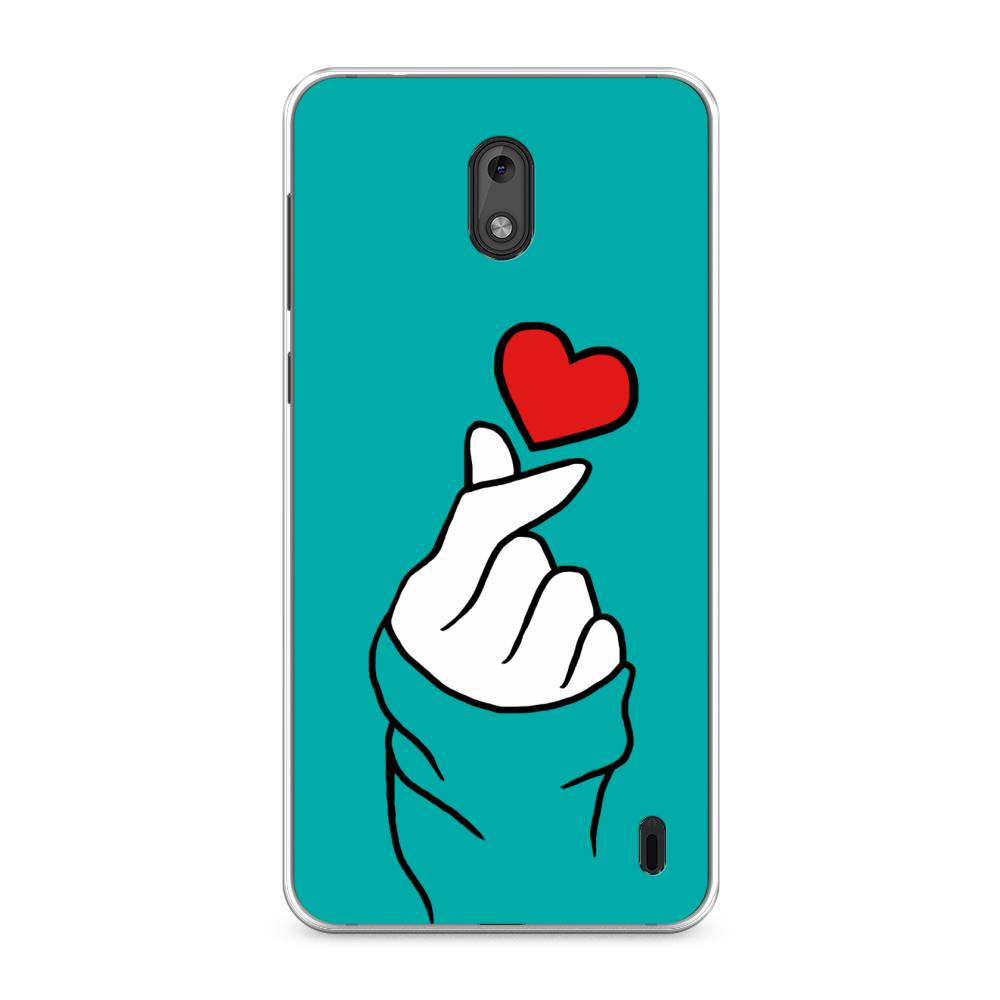 

Чехол Awog на Nokia 2 / Нокиа 2 "Маленькое сердечко", Голубой;белый;красный, 120850-7