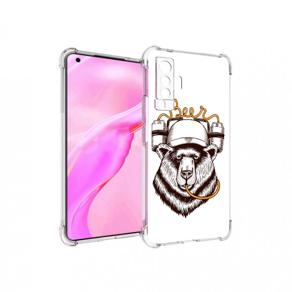 

Чехол MyPads Tocco для Vivo X50 пивной медведь (PT226969.391.538), Прозрачный, Tocco