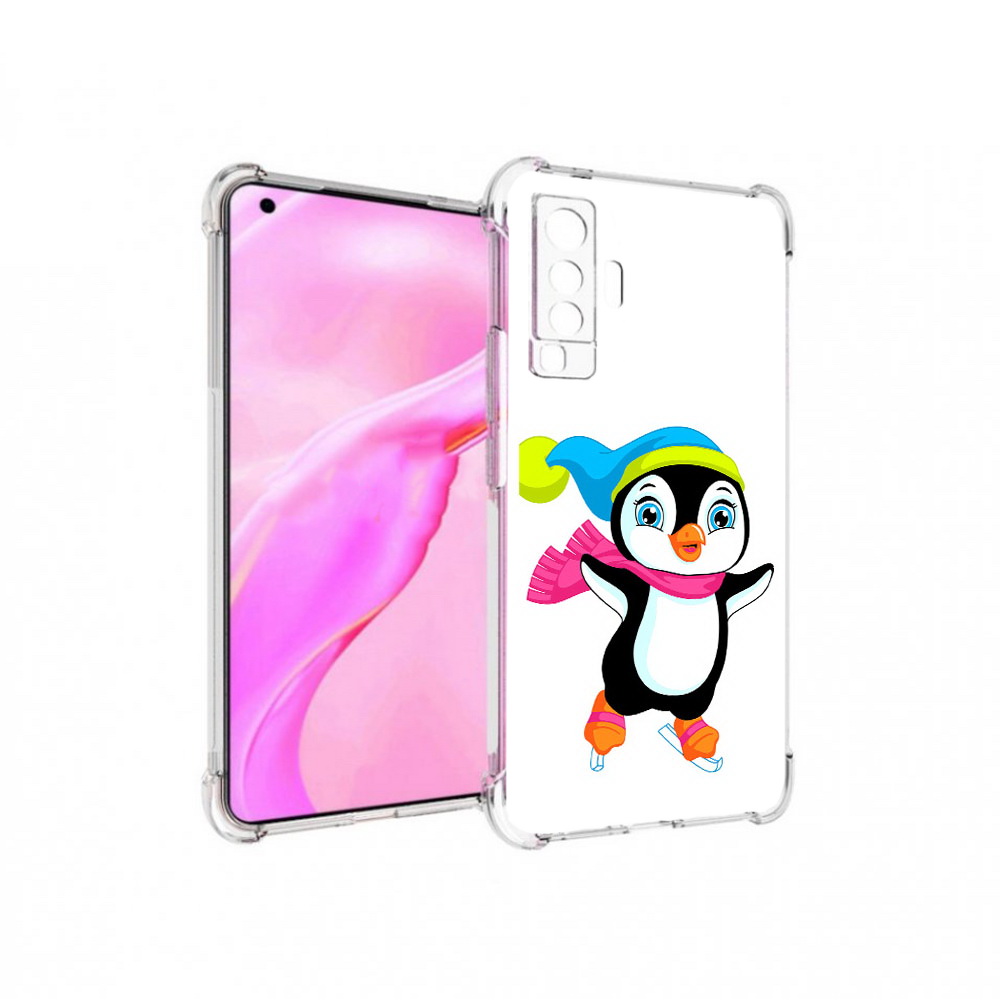

Чехол MyPads Tocco для Vivo X50 пингвин на коньках (PT226969.391.540), Прозрачный, Tocco