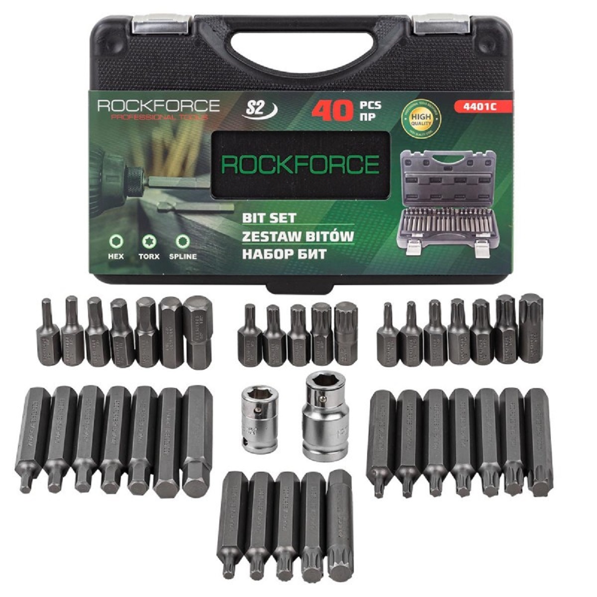 

Набор вставок TORX с держателями (40 шт; 10 мм) ROCKFORCE RF-4401C