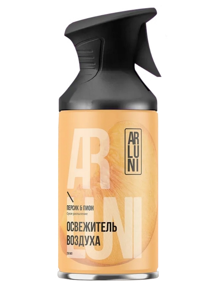 Освежитель воздуха Arluni персик и пион аэрозольный баллон с триггером, 250 мл
