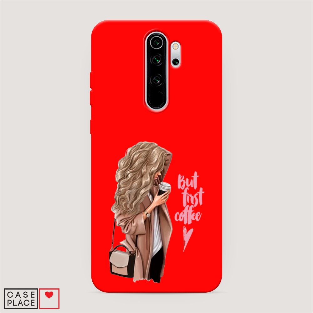 

Матовый силиконовый чехол "Девушка с кофе" на Xiaomi Redmi Note 8 Pro, Девушка с кофе