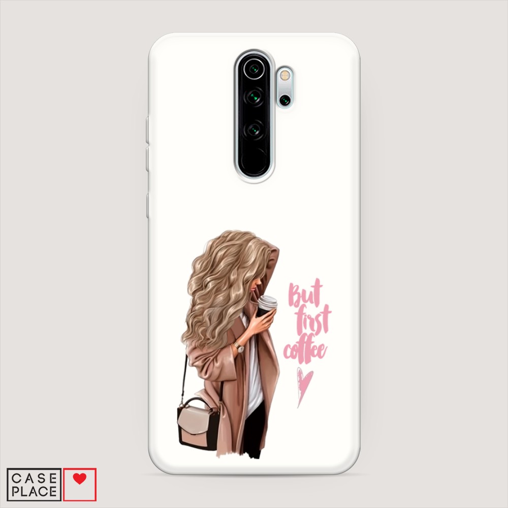 

Матовый силиконовый чехол "Девушка с кофе" на Xiaomi Redmi Note 8 Pro, Девушка с кофе