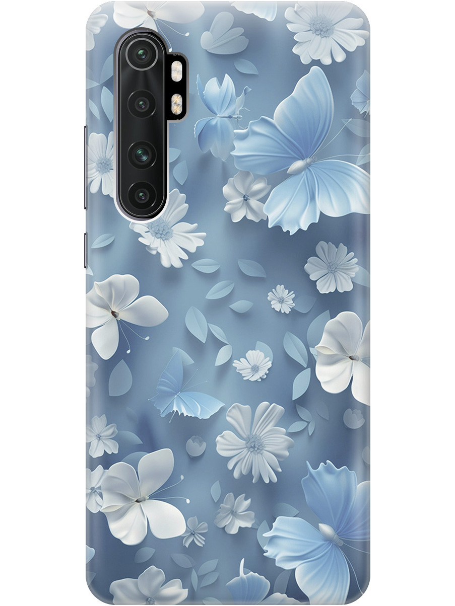 

Силиконовый чехол на Xiaomi Mi Note 10 Lite с принтом "Голубые бабочки", Прозрачный;белый;голубой, 723101210