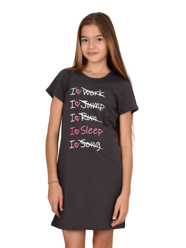 

Сорочка ночная детская LIDEKO kids Д493-17, серый, 140, Д493-17