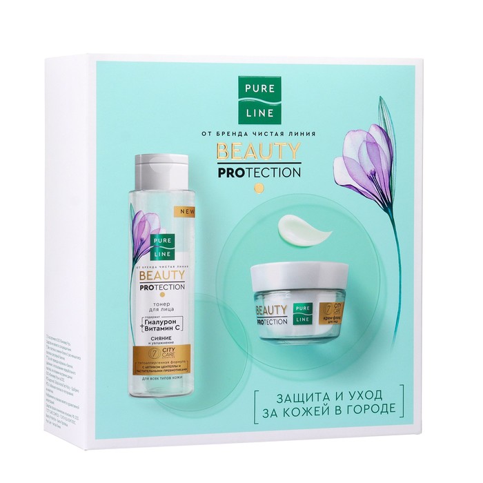 Чистая линия Подарочный набор Чистая Линия Beauty Protection: тонер, 110 мл + крем-флюид д